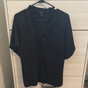 Banana Republic Black Relaxed Tie Front Blouse